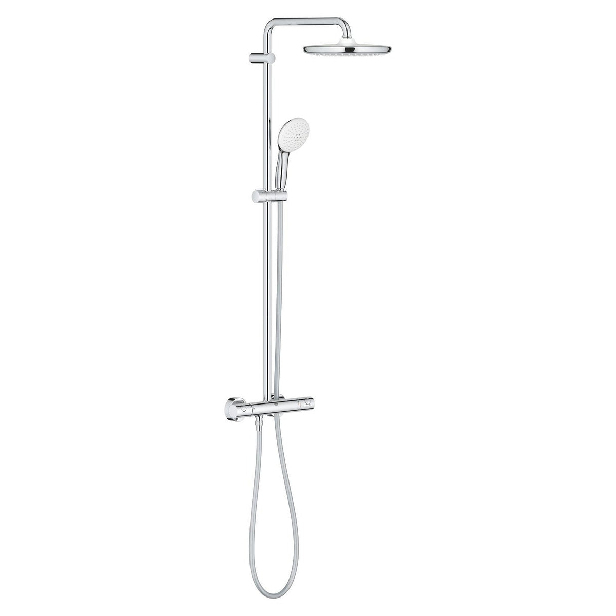 Tempesta System 250 Duvara monte termostatik bataryalı duş sistemi Krom-Beyaz - 26670001