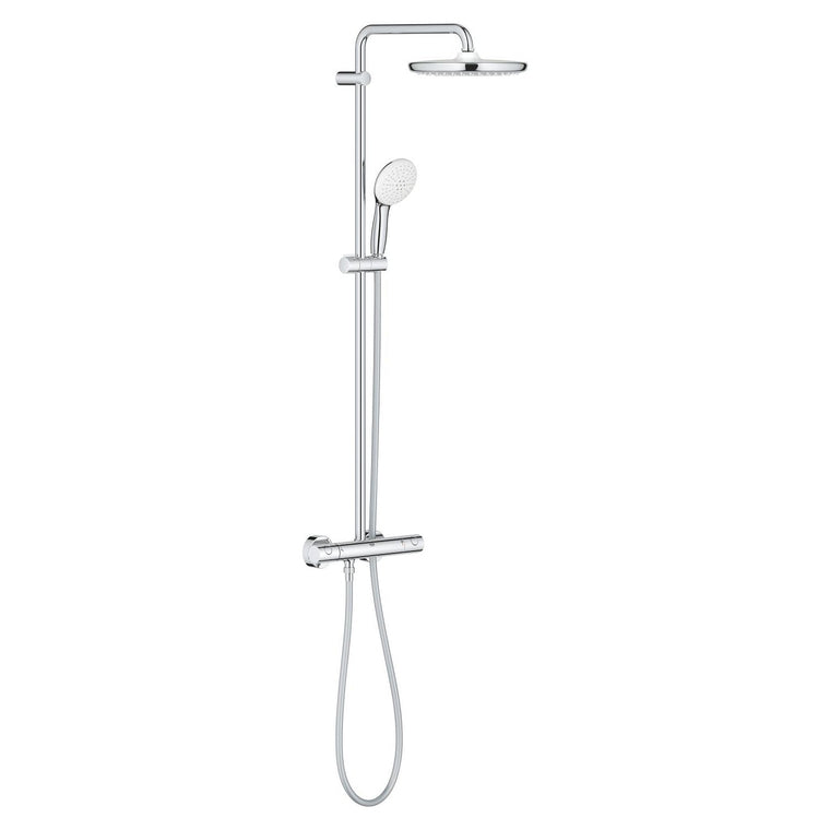 Tempesta System 250 Duvara monte termostatik bataryalı duş sistemi Krom-Beyaz - 26670001