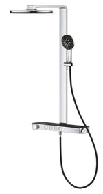 Grohe Rainshower Aqua Pure SmartControl Duş Sistemi, Duvara Monte, Termostatik Bataryalı Duş Kolonu, Siyah-Krom - 101680KI00