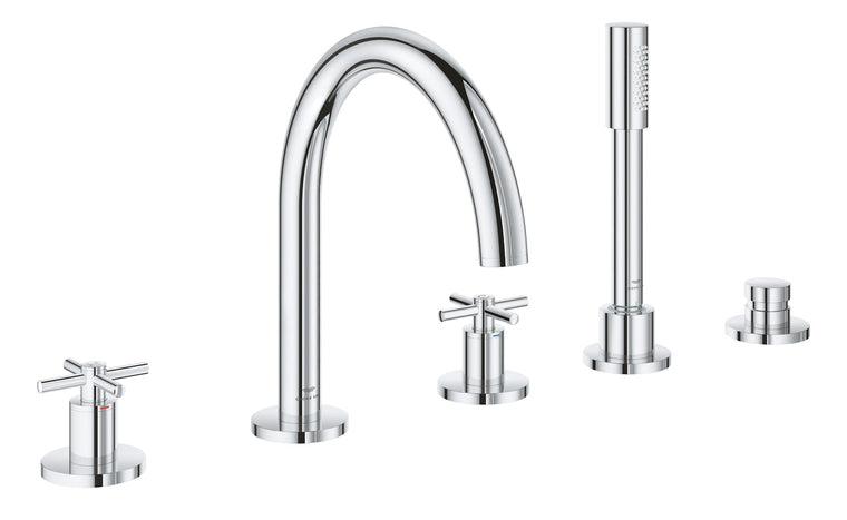 Grohe Atrio 5 Delikli Ankastre Küvet Bataryası (Sıva Üstü Grubu)