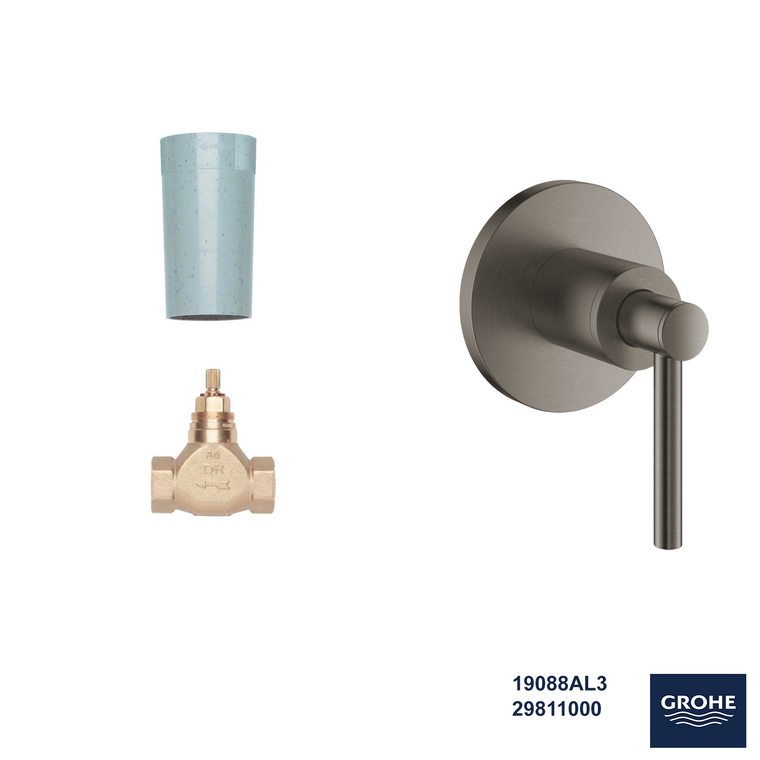 Grohe Atrio L  Ankastre Stop Valf  Brushed Hard Graphite  Set