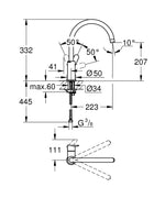 Grohe Bauedge Tek Kumandalı Eviye Bataryası