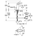 Grohe Eurodisc Cosmopolitan Tek Kumandalı Lavabo Bataryası 
S - Boyut - 33183002