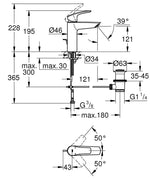 Grohe Eurosmart Tek kumandalı lavabo bataryası M-Boyut (233222433)