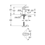 Grohe Eurostyle Cosmopolitan Tek Kumandalı Lavabo Bataryası S-Boyut