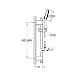 Grohe Power&Soul Cosmopolitan 130 Sürgülü Duş Seti 4+ Akışlı - 27734000