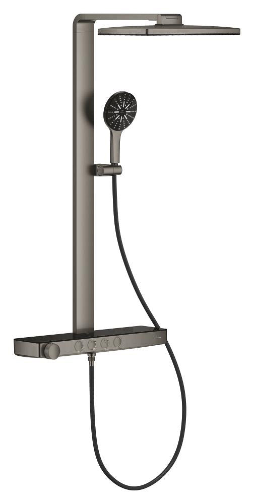 Grohe Rainshower Aqua Pure SmartControl Duş Sistemi, Duvara Monte, Termostatik Bataryalı Duş Kolonu, Fırçalı Sert Grafit - 100962AL00