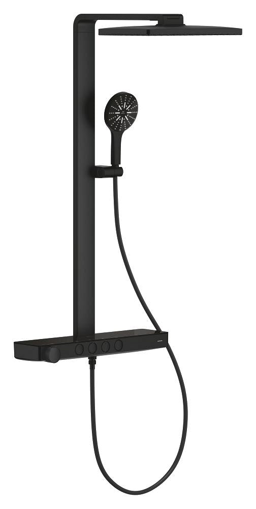 Grohe Rainshower Aqua Pure SmartControl Duş Sistemi, Duvara Monte, Termostatik Bataryalı Duş Kolonu, Hayalet Siyah - 100962KF00