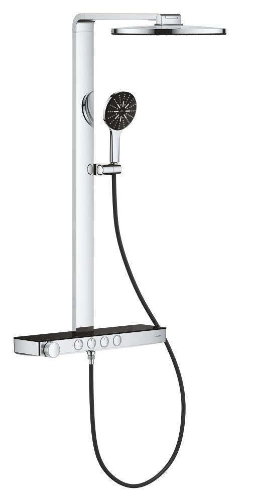 Grohe Rainshower Aqua Pure SmartControl Duş Sistemi, Duvara Monte, Termostatik Bataryalı Duş Kolonu, Siyah-Krom - 101680KI00