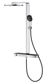 Grohe Rainshower Aqua Pure SmartControl Duş Sistemi, Duvara Monte, Termostatik Bataryalı Duş Kolonu, Siyah-Krom - 101680KI00
